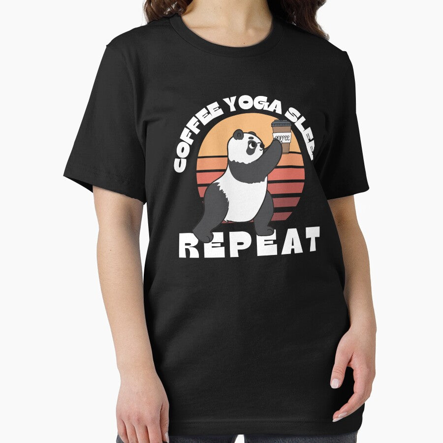 Coffee yoga sleep repeat funny yoga panda by reka88