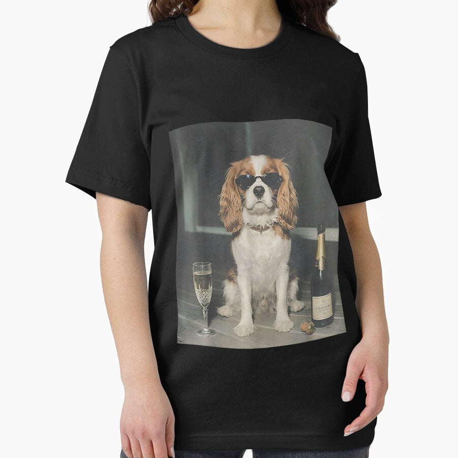 Cavalier King Charles Drinking Champagne Funny Dog Meme by KristineLi
