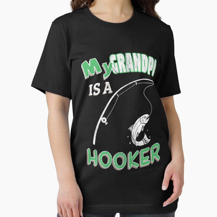 My Grandpa Is A Hooker Funny Ironic Pun Fishing by KNUXX Shop