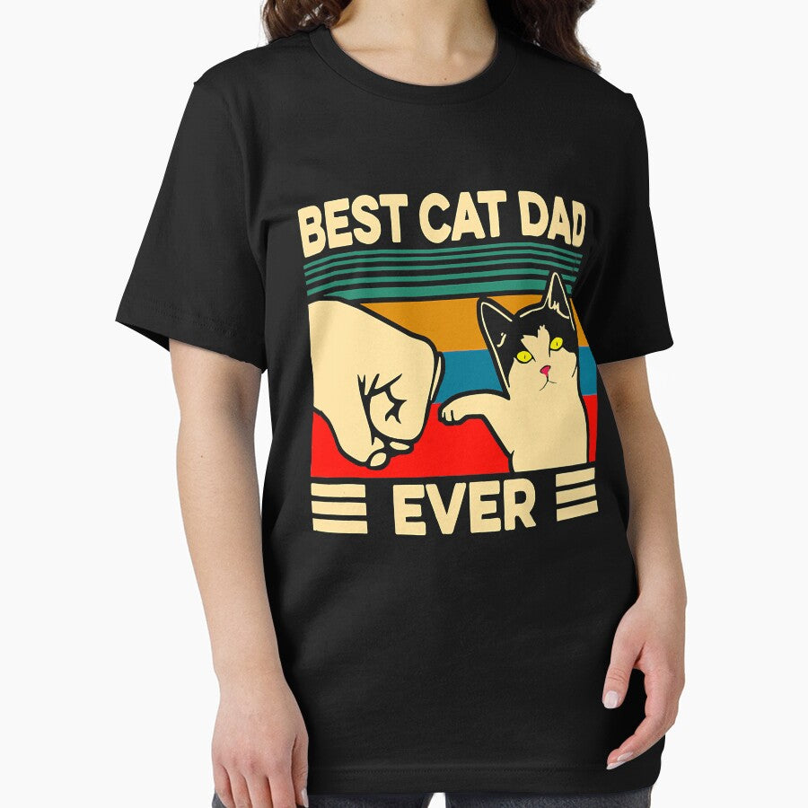 Best Cat Dad Ever Vintage Men Bump Fit Fathers by Leon-Alexander