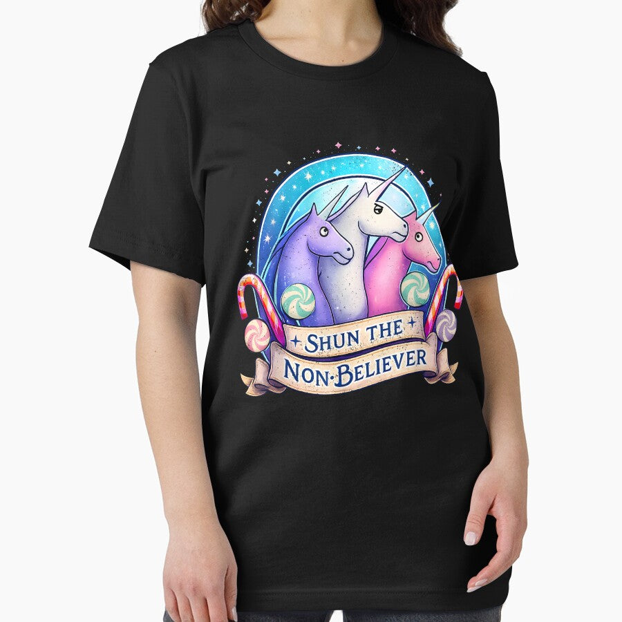 Funny Shun The Non-Believers Unicorn Candy Trendy Sarcasm by jakaun