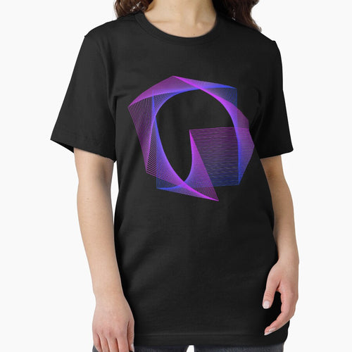 Abstract Geometry Line Art Neon Distorted Square by Denis Marsili