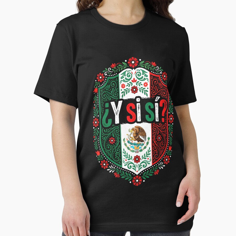 Y Si Si? Mexico What If Yes Spanish Soccer Mexican Pride Floral Crest by DarylPope