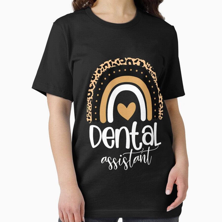 Dental Assistant Rainbow Leopard Heart Graphic by flankaocau