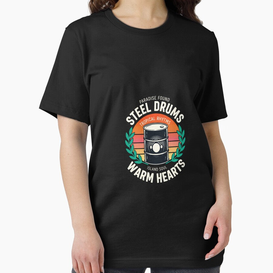 Steel Drums, Warm Hearts - Vintage Sunset Music Tee by Merchifyme2000