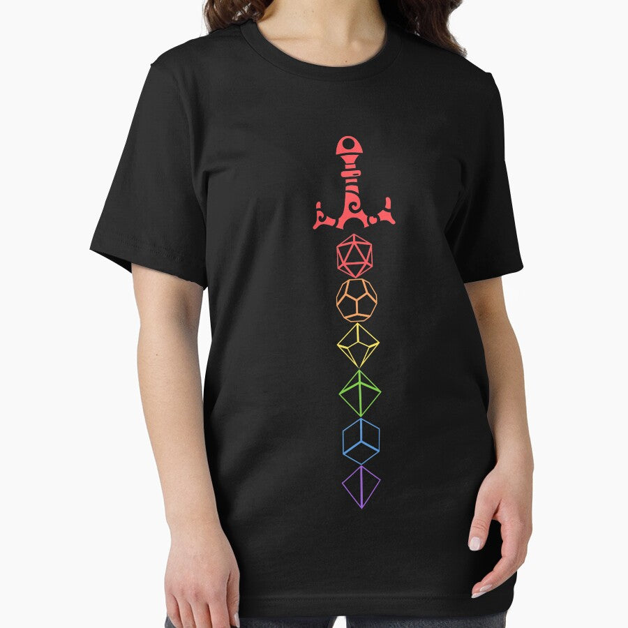 Rainbow Dice Sword Tabletop RPG Gaming by pixeptional