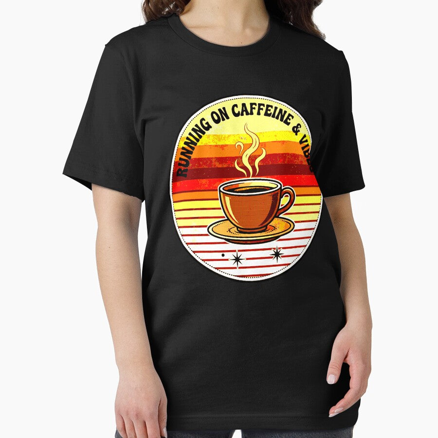 Running On Caffeine And Vibes | Retro Coffee Mug Design by AstronautMerch