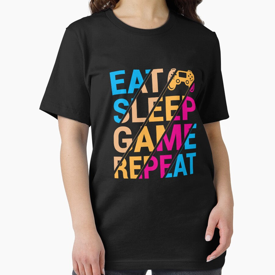 Eat Sleep Game Repeat Gaming T-shirt Design by MursalinDesigns