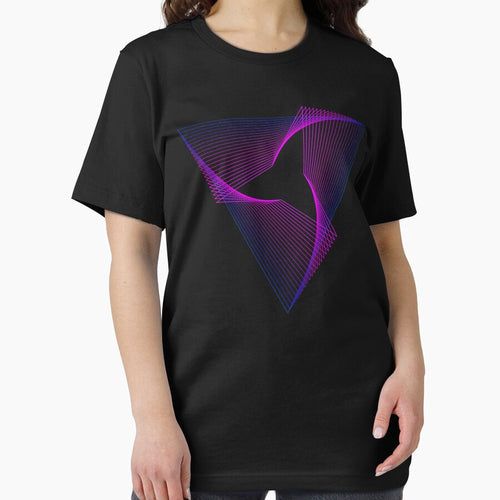 Abstract Geometry Line Art Neon Triangle by Denis Marsili
