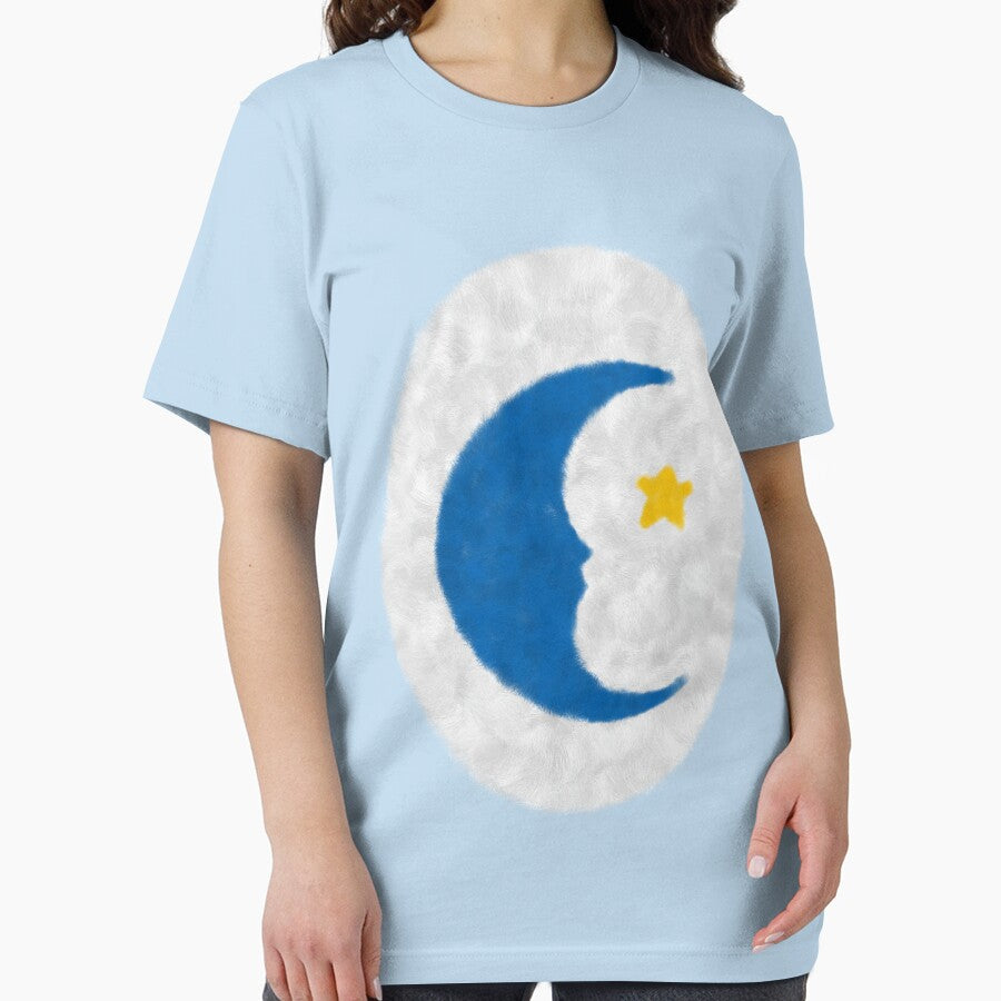 Retro Care Belly Design with Crescent Moon and Star Icon by andabelart