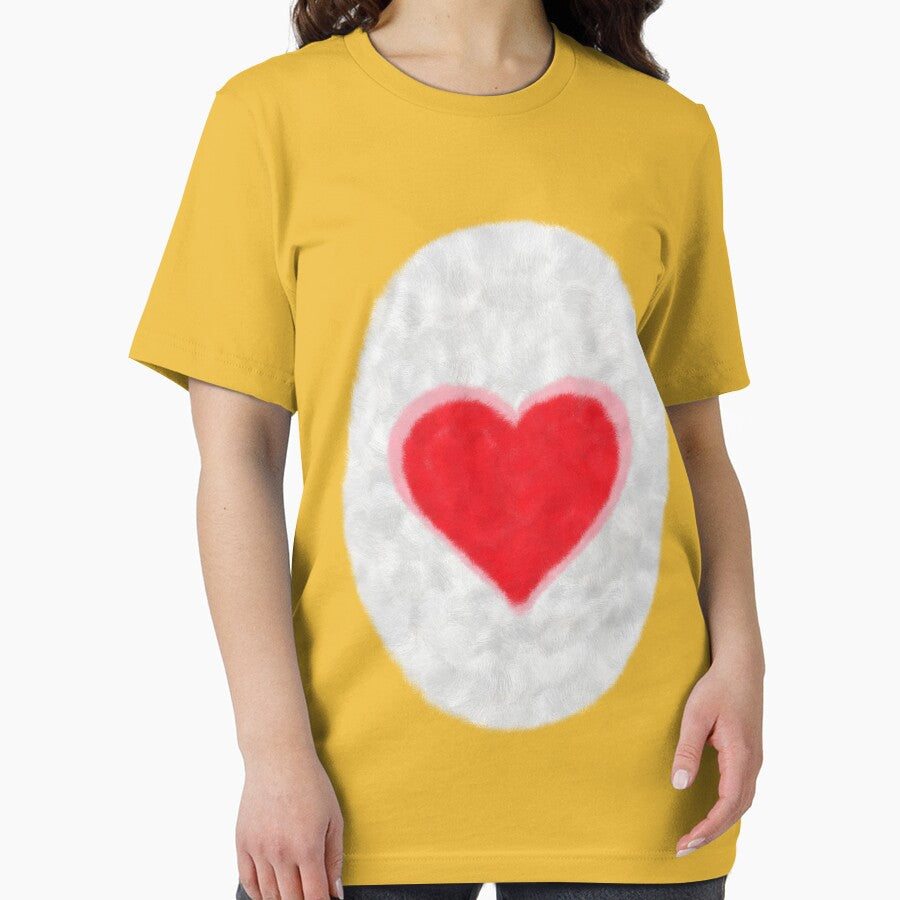 Retro Care Belly Design with Red Heart and Pink Outline Icon by andabelart