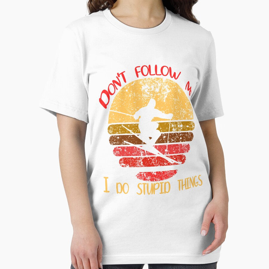 Don't  Follow Me I Do Stupid Things Vintage Retro Sunset by kd4tee