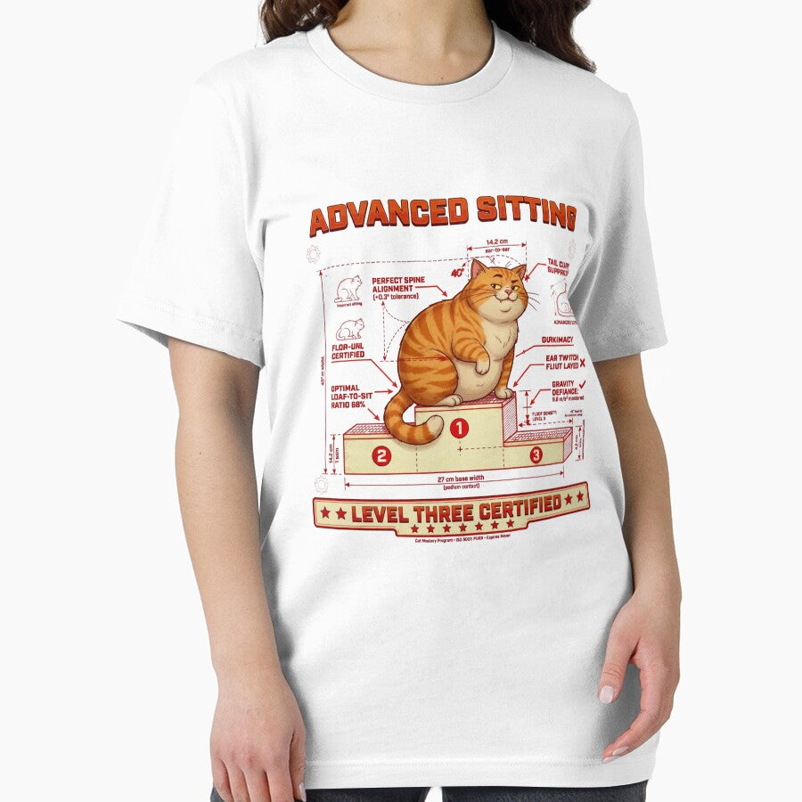 Advanced Sitting Level Three Certified Funny Cat Infographic by CF_VintageDesign