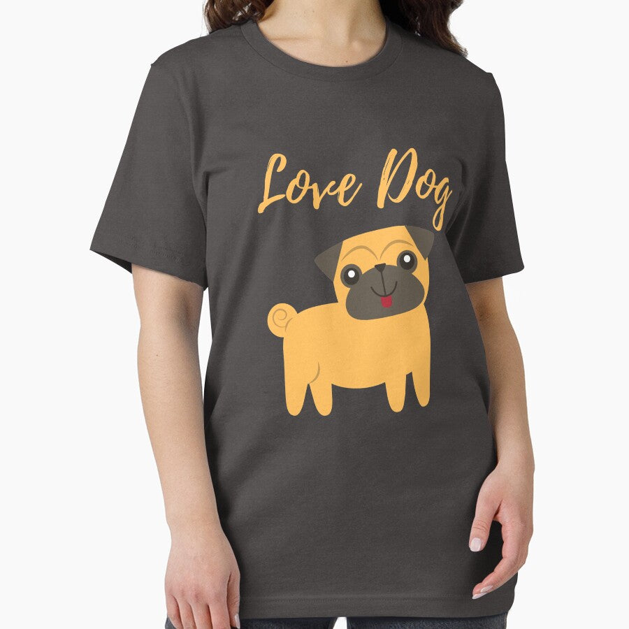Love Dog Graphic T-Shirts,Love Dog Mask-Stickers & Magnets Essential T-Shirt by Wonaso art