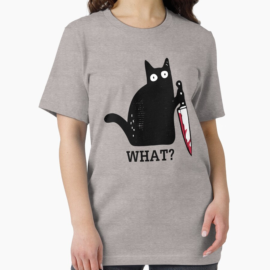 What? Cat with Knife - Distressed design by risible