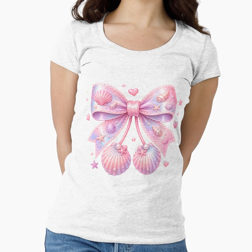 Kawaii Seashell Bow Cute Mermaid Coquette by Pampam-stickers