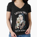 Cats Tats Tattooed Cat Lover Nun Ink Girl Funny Inked Woman by GrandeDuc
