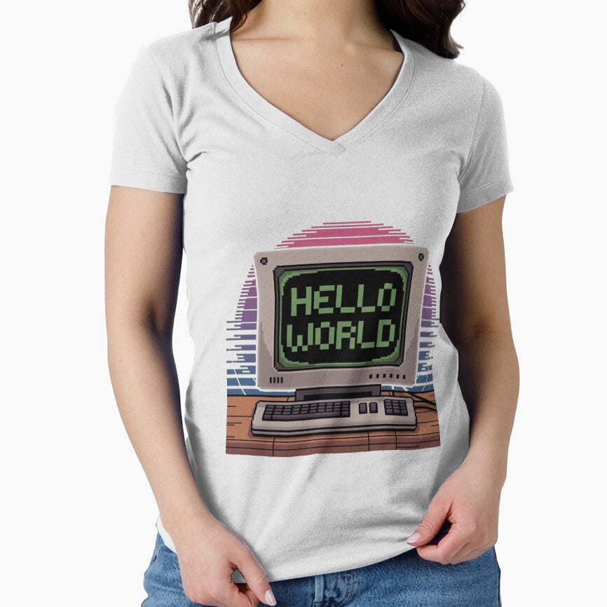 Retro 'Hello World' Programmer Pixel Art by Dewer Shop