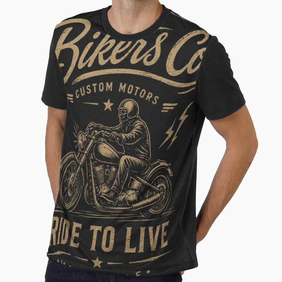 Vintage Biker Motorcycle – Ride to Live Retro Custom Motor Design by New Releases Hub