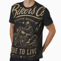 Vintage Biker Motorcycle – Ride to Live Retro Custom Motor Design by New Releases Hub