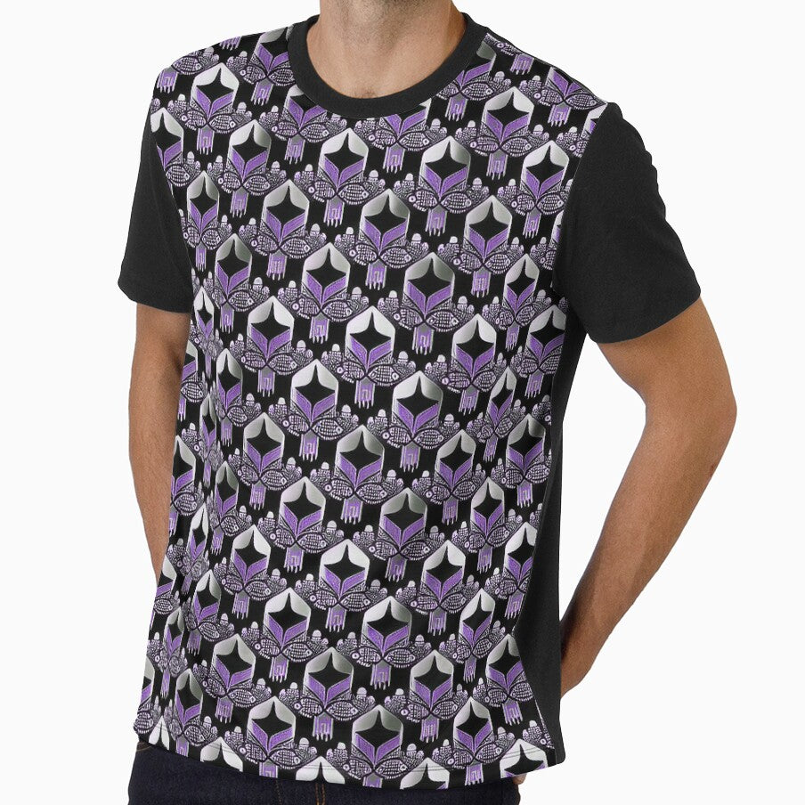 Traditional slavic futuristic purple and black pattern by YeKnot