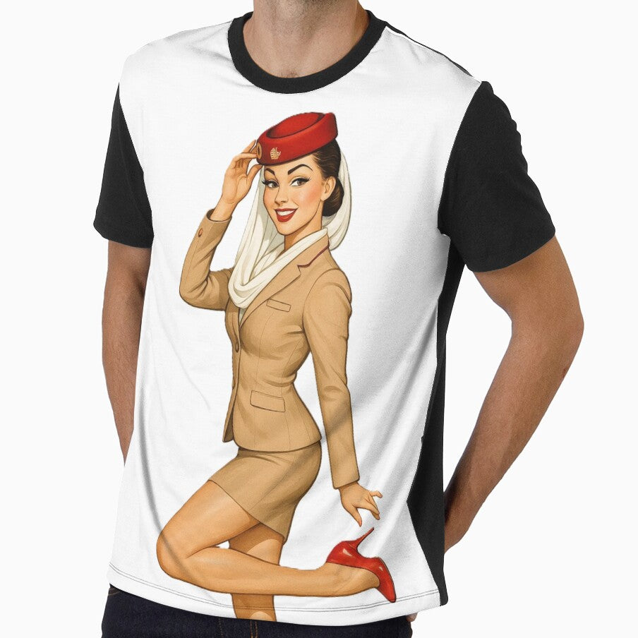 emirates airliner pinup girl cabin crew stewardess attendant by PilotandPlane