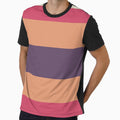 Retro Color Stripe Blackberry Peach Raspberry Cream by ViewerEqualsPhoton
