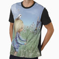 Whimsical Childhood Innocence Girl and Boy in Daisy Summer Garden by Karin Taylor