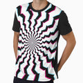 Psychedelic Black and White Optical Illusion Infinite Trippy Spiral by Xeuno