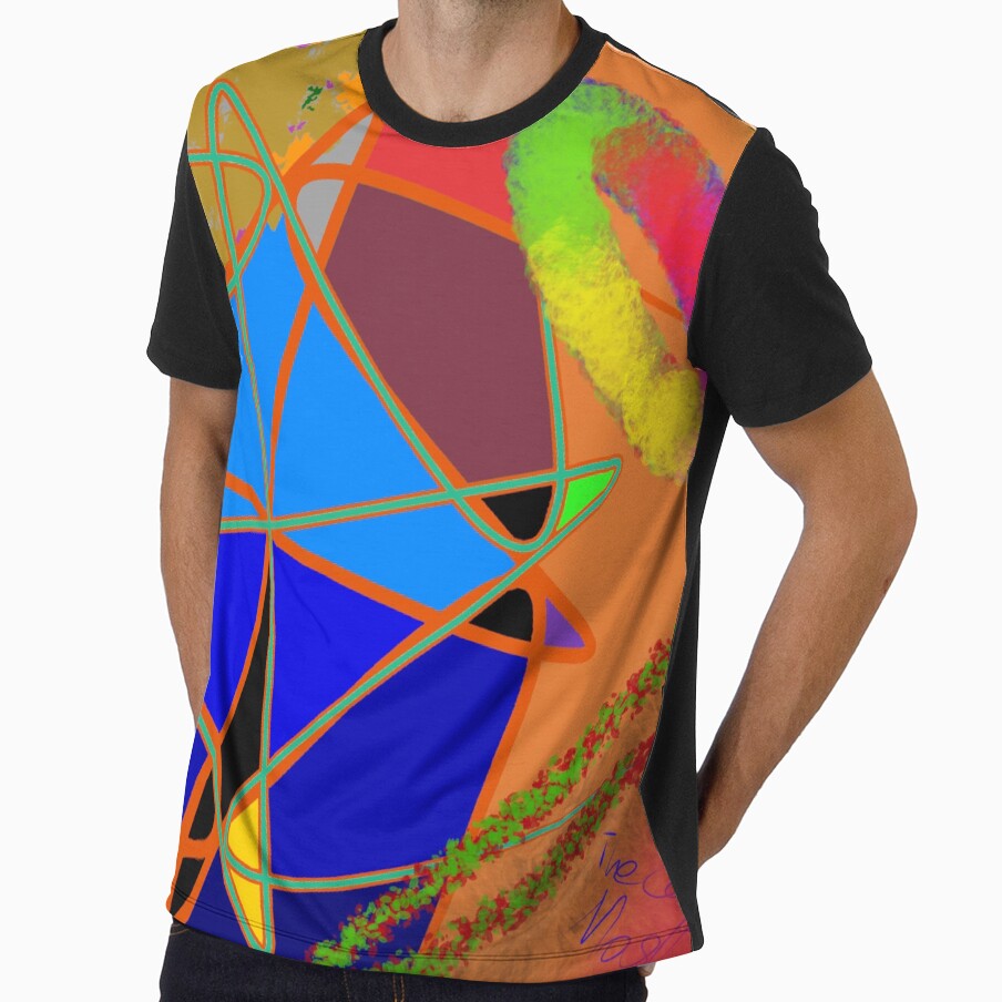 Vibrant Geometric Convergence Abstract by BounoWorld