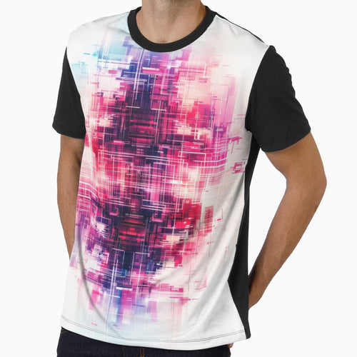 Abstract Geometric Neon Design in Pink and Blue by RGShirtWorks