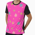 Retro Flowers Daisies Pink by Prints by Jen Star
