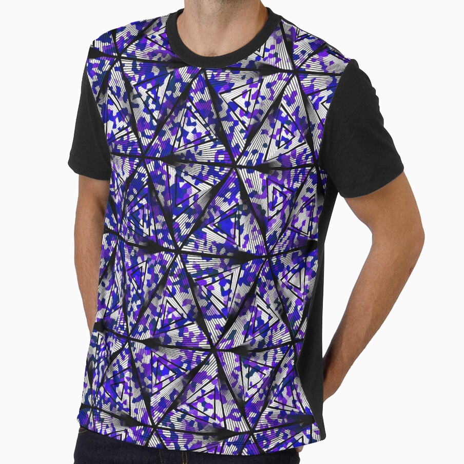 Blue Geometric Pixel by Sartoris Art