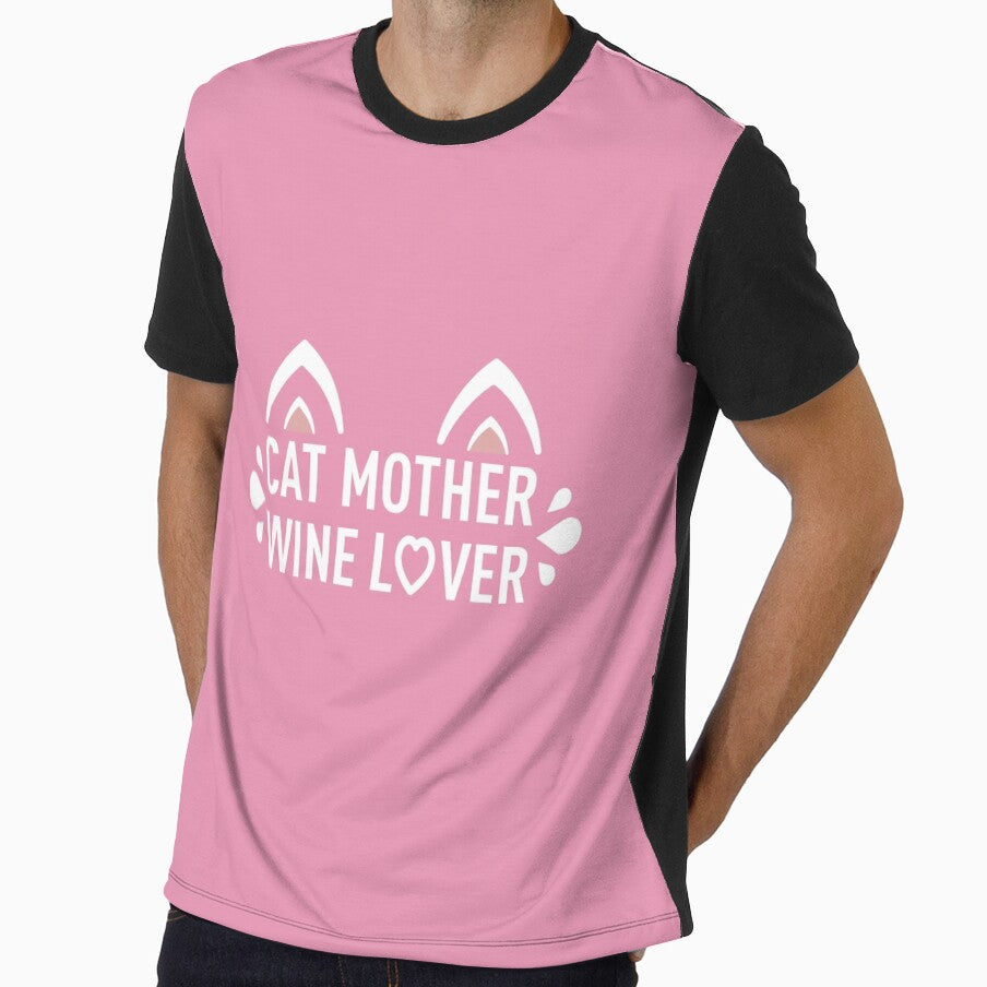 Cat Mother Wine Lover - Pink by ClaudiaGrosso