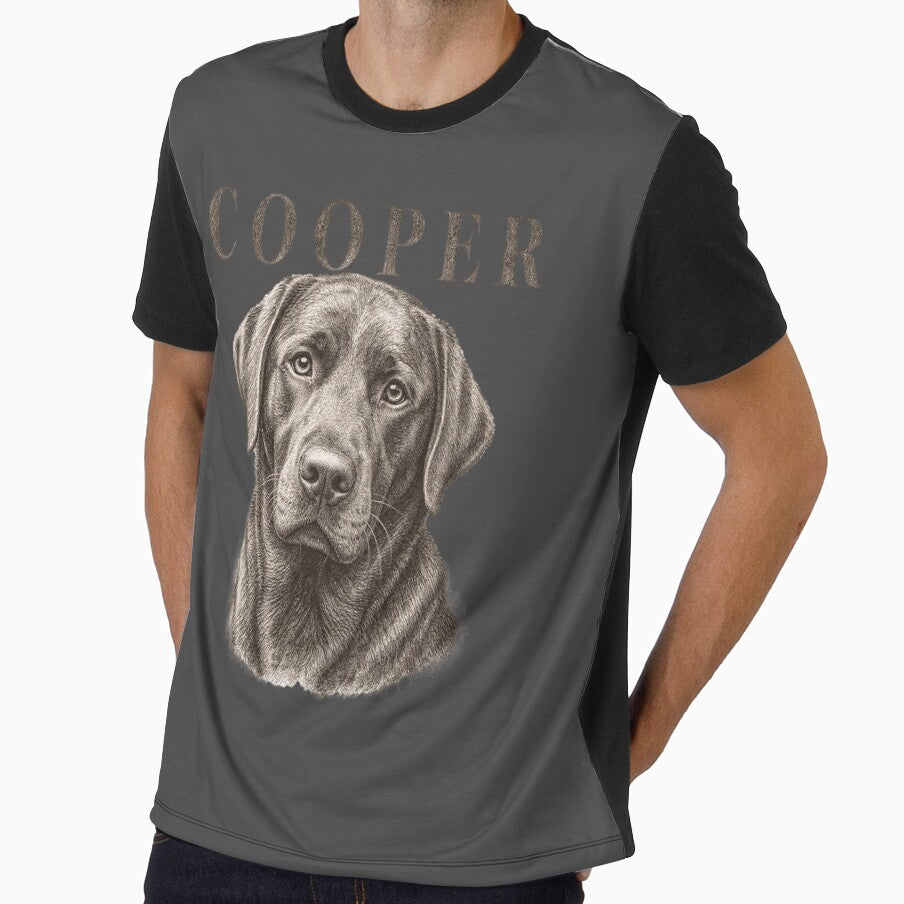 Custom Dog Portrait T-Shirt, Personalized Pet Name Tee by Dbm Teeverse