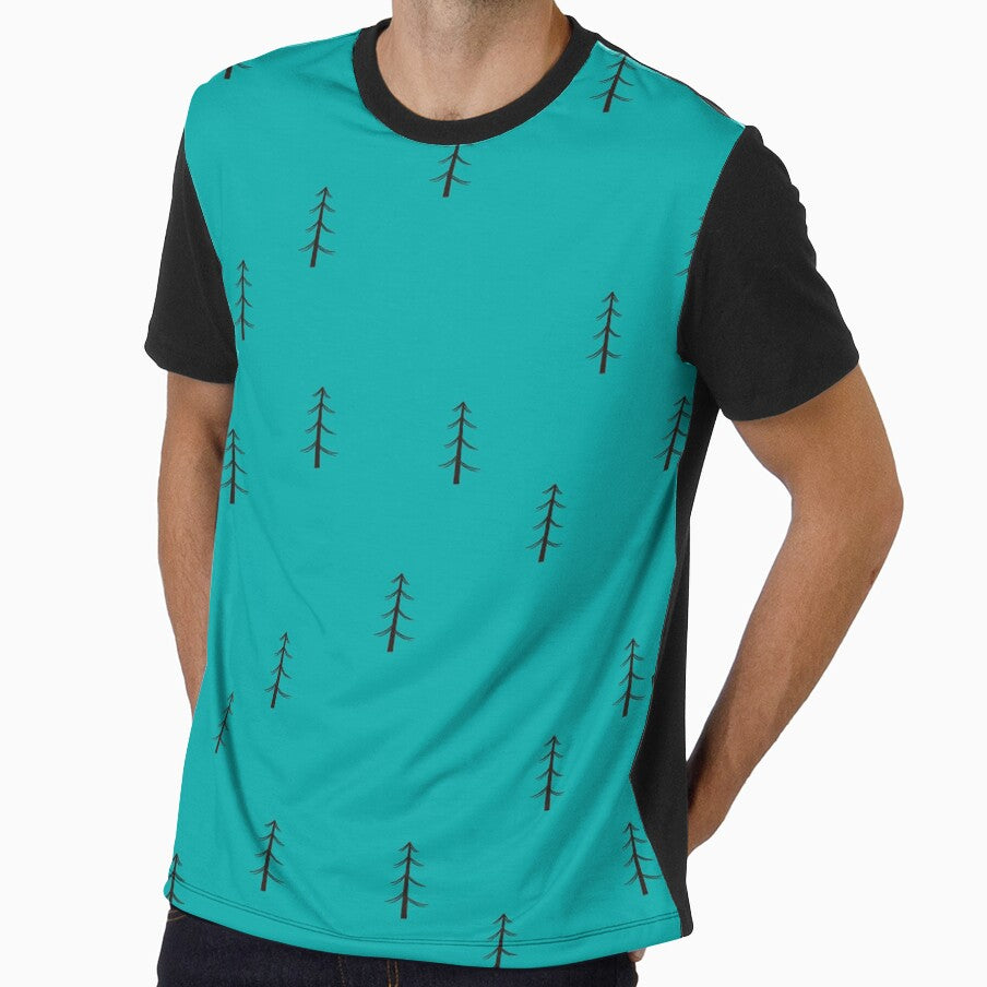 Minimalist Forest on Teal by KSimpson838