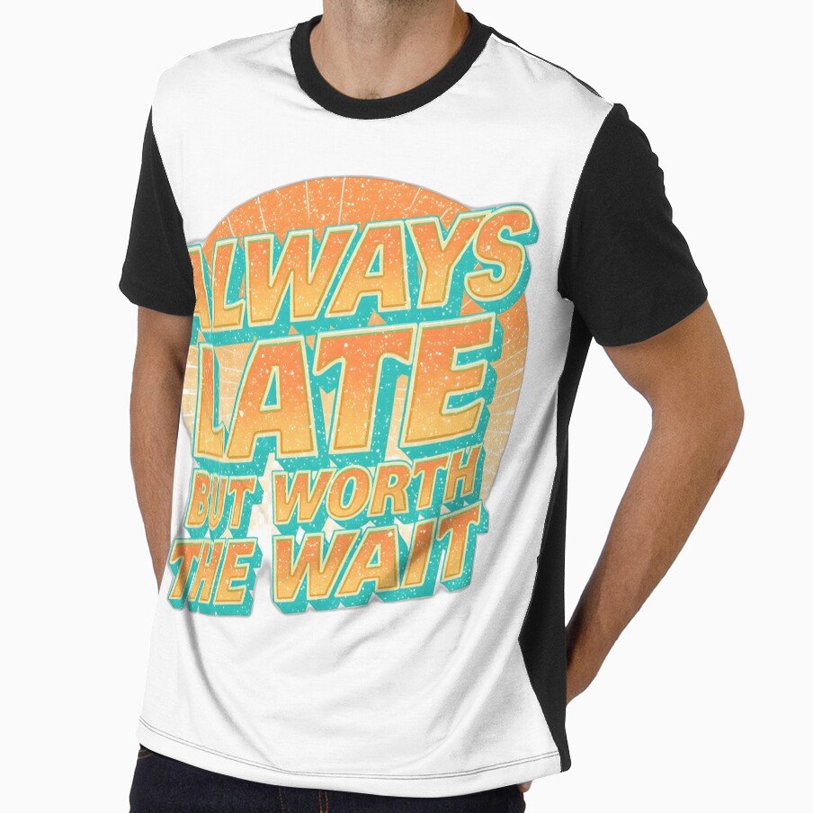 Wavy Retro Typography – "Always Late But Worth The Wait" by FunnySignalStudio