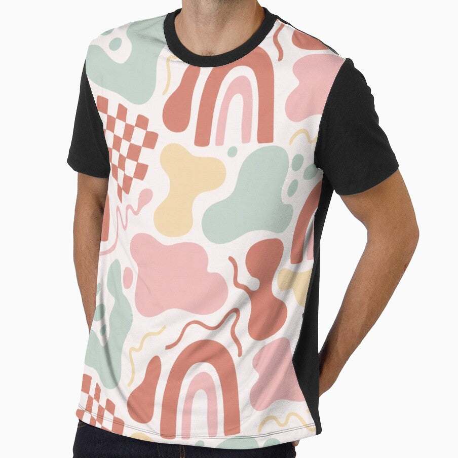 Abstract Arches Blobs And Squiggles Danish Pastel Seamless Pattern Pale Mint by StickyGuys