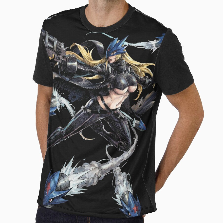 Beelstarmon Star Demon Gunslinger Green Armored Rider Dual Pistols Wings Motorcycle Fan Art Portrait Illustration Poster T-Shirt Sticker Print Gift by Senpaiwaves