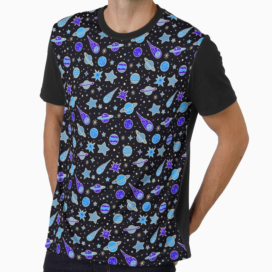 Space, Planets and Stars in Shades of Blue by madtoyman