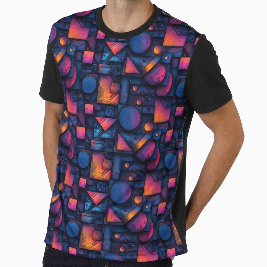 Abstract Geometric Composition with Contrasting Textures and Vibrant Colors by NTGUILTY