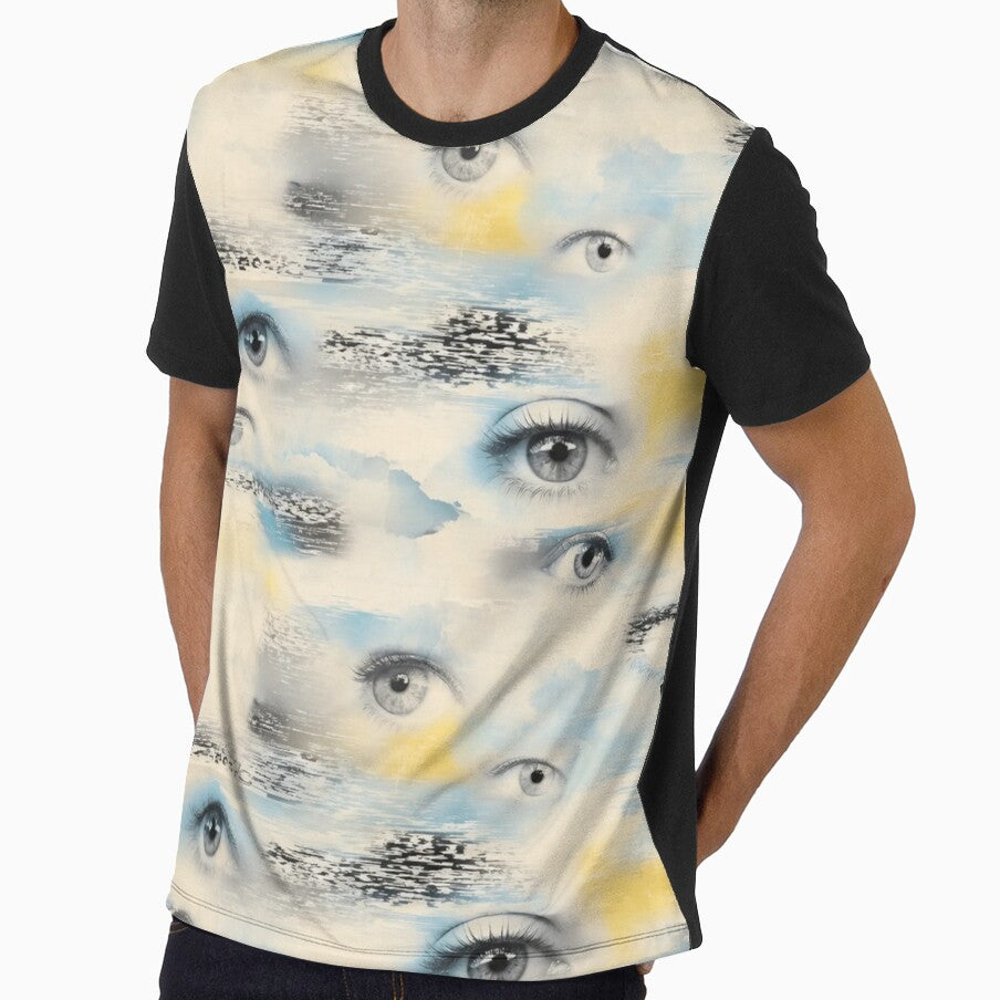 Floating Eyes And Analogue Static Weirdcore Seamless Pattern Bone White by StickyGuys