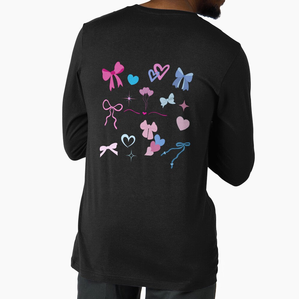 Pink and blue bow and heart set by J-designing01