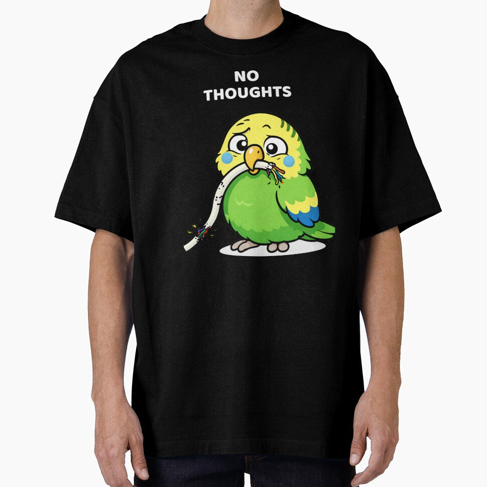 No Thoughts Head Empty Budgie Funny Bird Meme by FeatherChaos