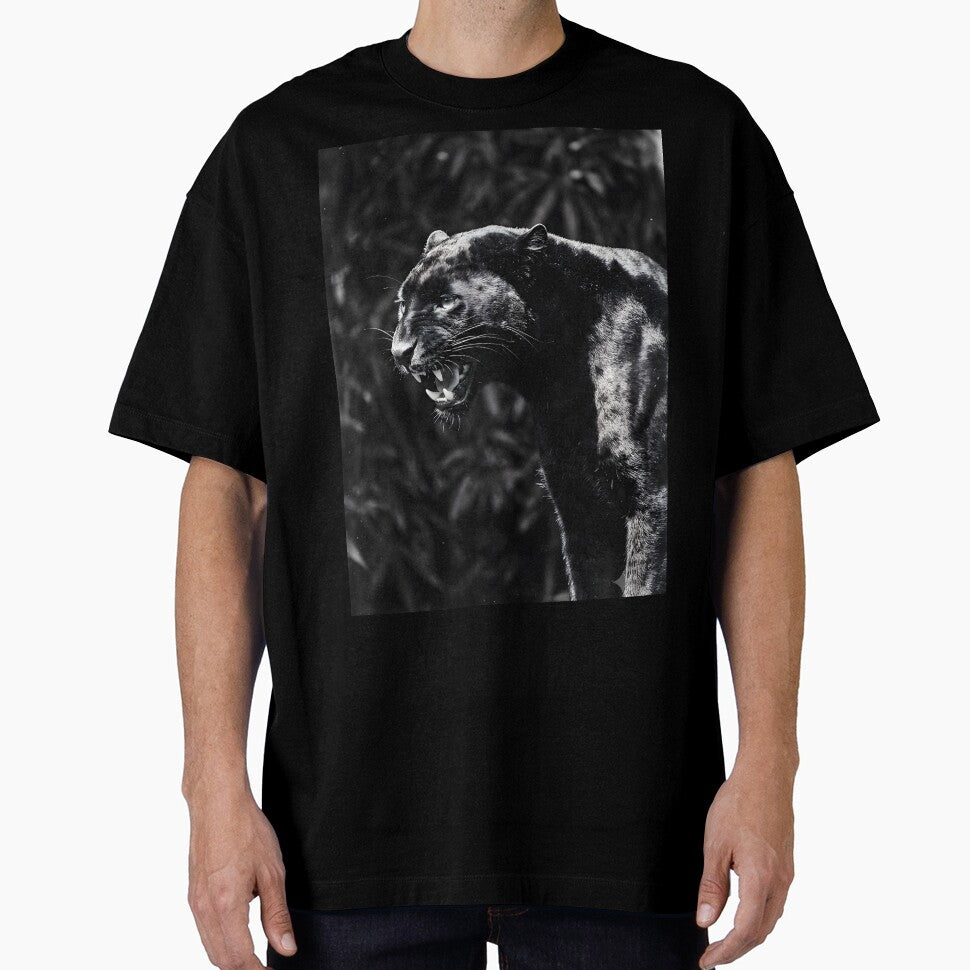 Black Panther Snarling Vintage Grain Film Streetwear by MetalStudio