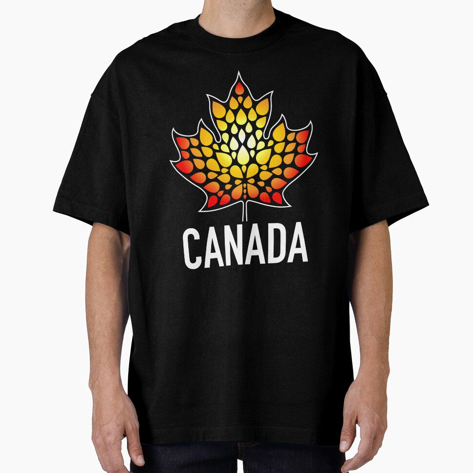 CANADA FIRE Maple Leaf Black Background by Great Canadian Collective