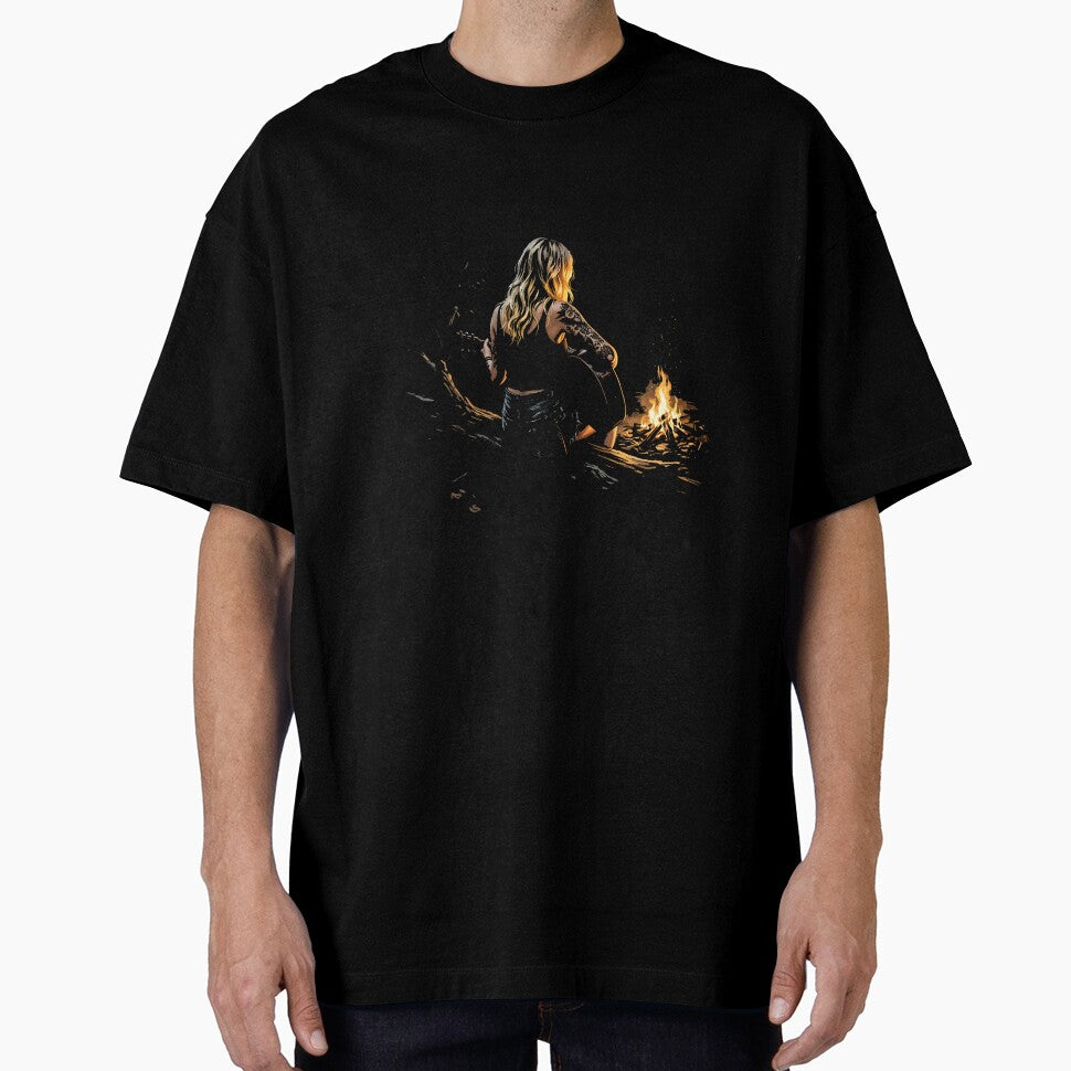 By the Campfire Oversized T-Shirt by DArtfulStudio