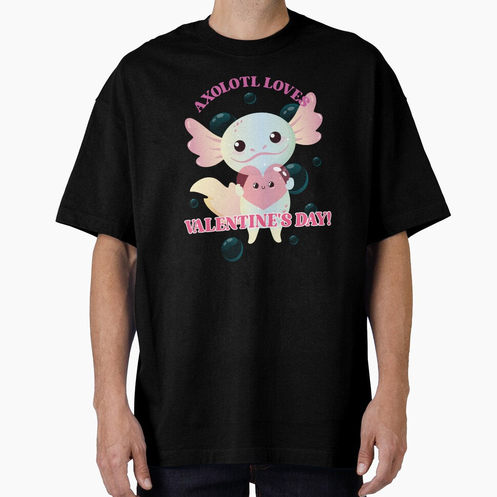 Axolotl Loves Valentine's Day! - Axolotl Valentine's Day Playful by Fede Prints