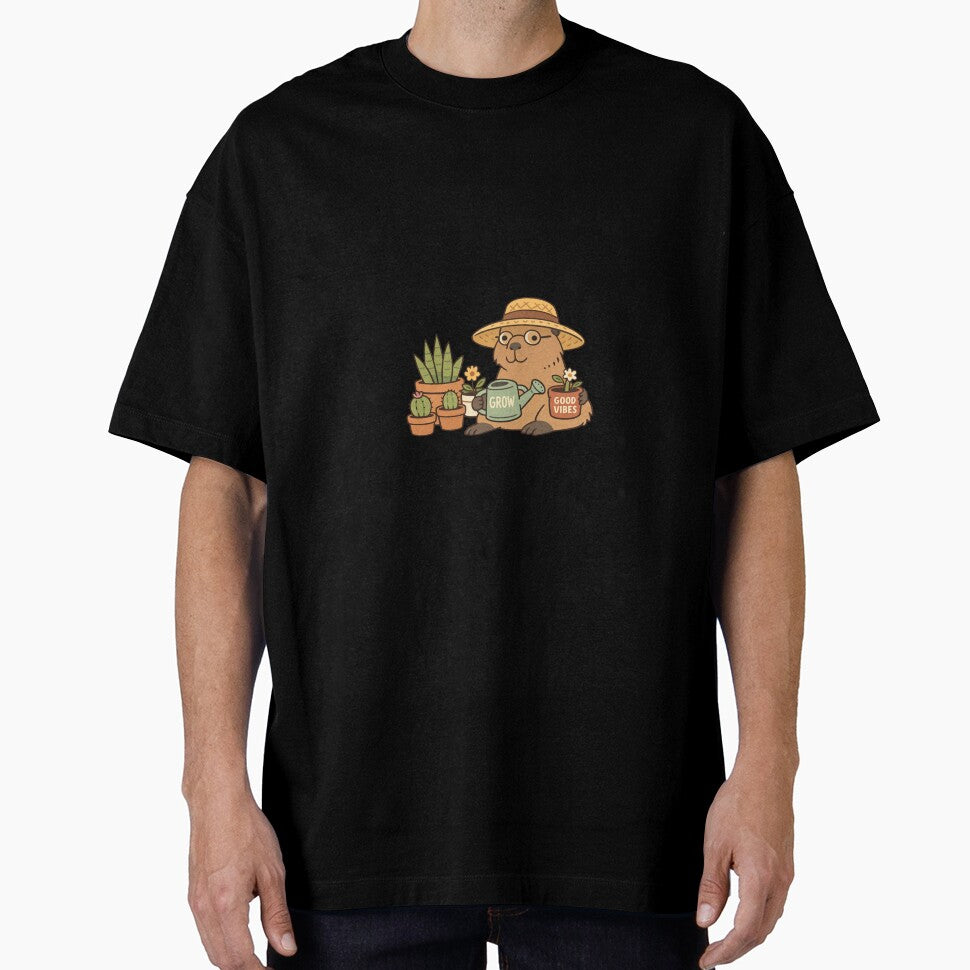 Grow Good Vibes – Cute Gardening Animal Plant Lover Aesthetic Shirt by Cozy Cat Collective