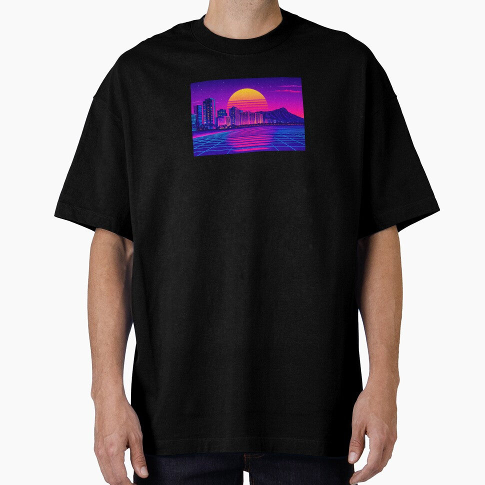 Retro-futuristic vibes Honolulu Waikiki beach by A E S T H E T A T A G